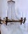 1920s Empire Brass Chandelier With a-Chain Crystals For Sale In New York - Image 6 of 16