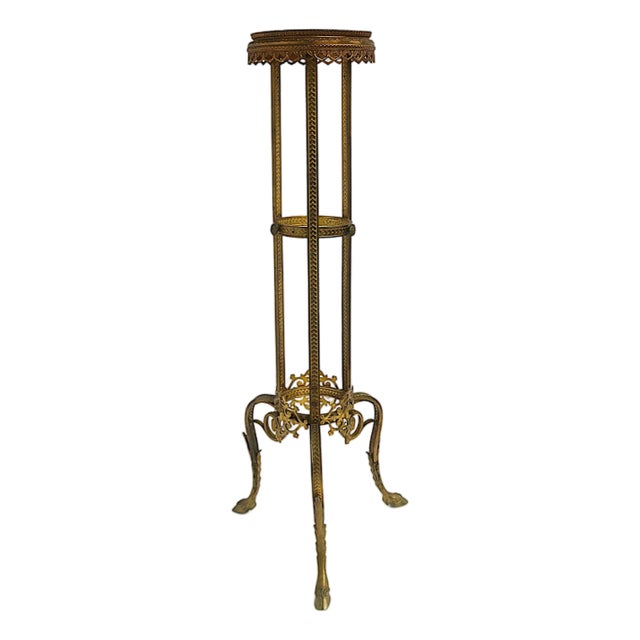 French Gilt Bronze Pedestal Plant Stand Empire Style For Sale