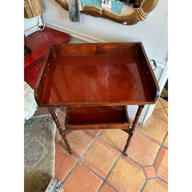 Early 20th Century Ferguson Bros. Tiered Patial Gilt Mahogany Folding Rafraichissoir Butler Tray Trolley For Sale In Washington DC - Image 6 of 16