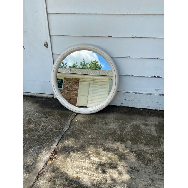 Vintage Post Modern Circular Wall Hanging Mirror. Can also be used as a dresser vanity mirror. Smoke free. Mirror in great...