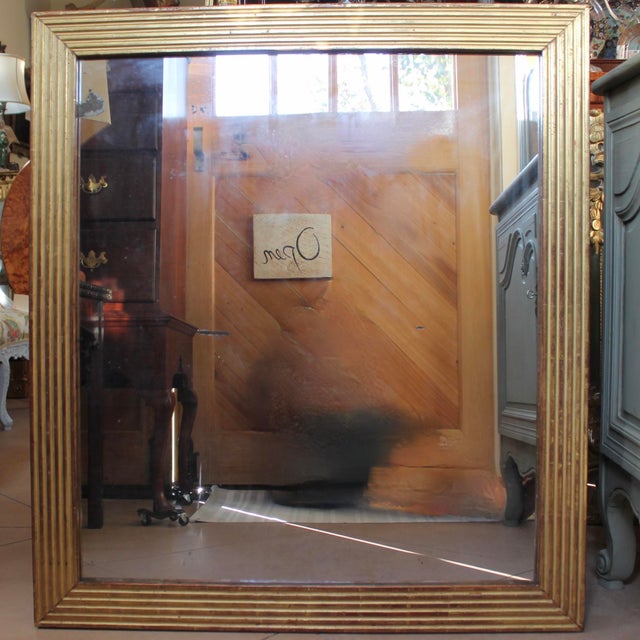 French French Directoire Giltwood Mirror With Reeded Face, 19th Century For Sale - Image 3 of 10