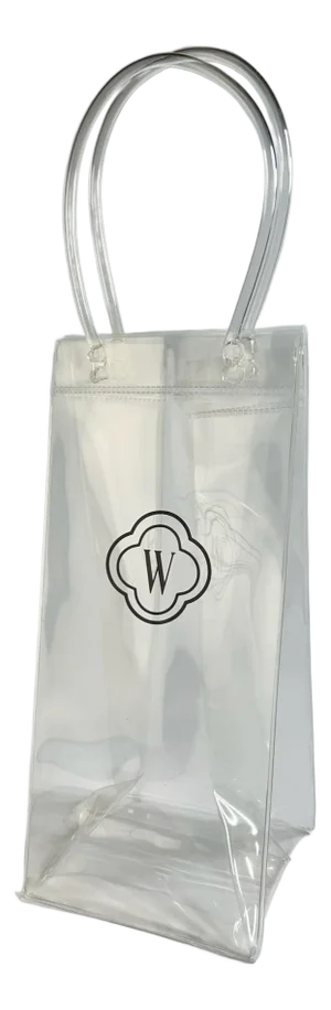 Clear Pvc Ice Bag Collapsible Wine Bottle Carrier Cooler Travel Party Ice Bucket - 1 Piece