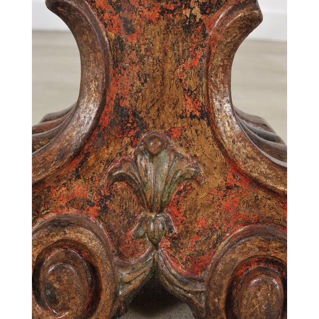 Italian Baroque Carved Gilt Fragment Pedestal Drink Table For Sale - Image 11 of 18