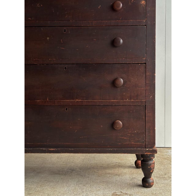 Late 19th Century Antique Painted Pine Chest of Drawers, Original Surface For Sale - Image 9 of 17