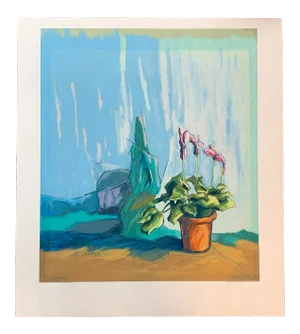 Vintage Original Impressionist Pastel Floral Still-Life