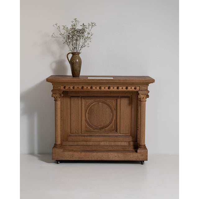 Wood 19th Century France Renaissance Amber Wood Console Table For Sale - Image 7 of 11