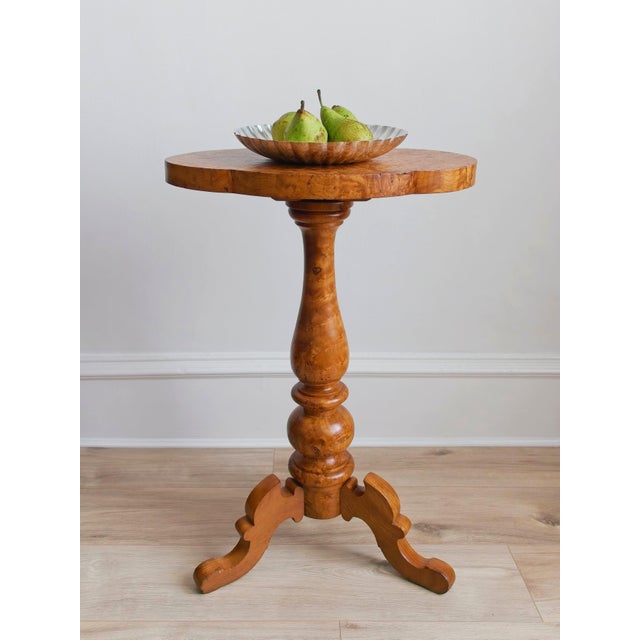 Antique Maple Burl Wood Side Table For Sale - Image 13 of 13