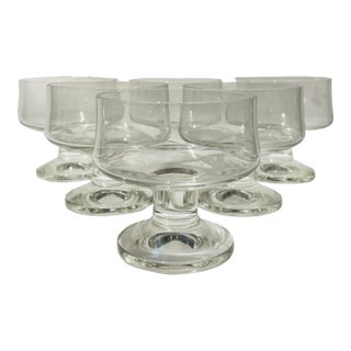 1960s Mid Century Modern Coupe Glassware Barware Set of 6 For Sale