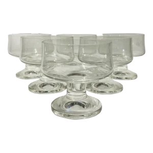 1960s Mid Century Modern Coupe Glassware Barware Set of 6