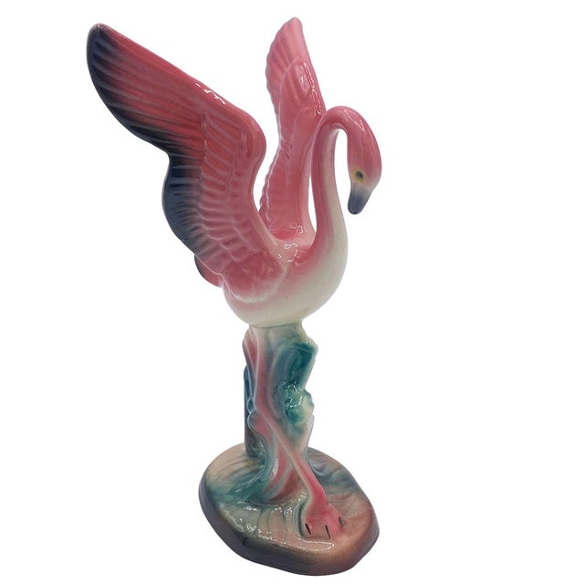 Mid-Century Ceramic Flamingo Figurine & Vase Set by Maddux & Leftons- 3 Pieces For Sale - Image 4 of 18