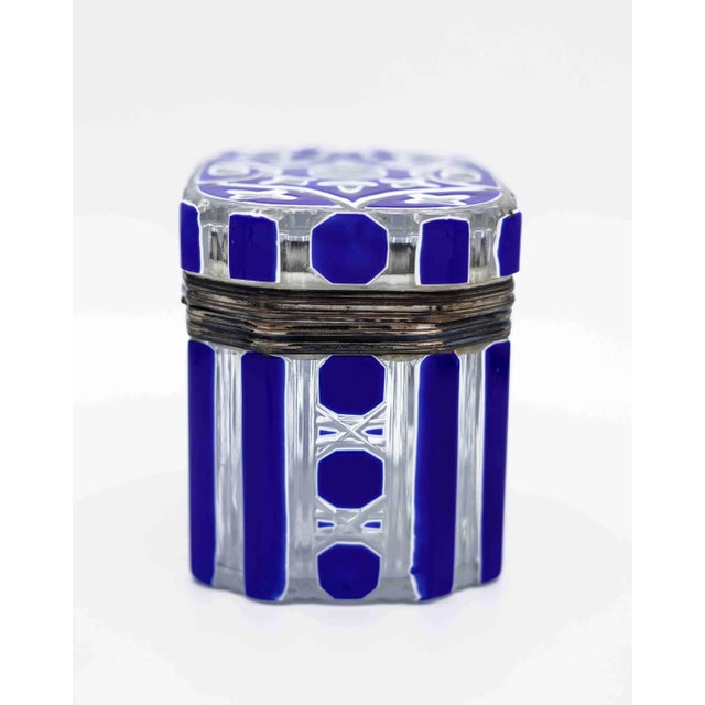 Bohemian Crystal Box and Perfume Bottle in Overlay Glass, Set of 2 For Sale - Image 10 of 11