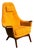 Adrian Pearsall High-Back Lounge Chair | Sculpted Walnut Base & Arm Caps | New Golden Yellow Upholstery | C. 1960s For Sale