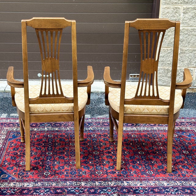 Wood Mid-Century Statesville Chair Co. Dining Armchairs - a Pair For Sale - Image 7 of 12