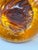 Glass Signed Amber & Cognac Art Glass Infinity Knot Sculpture, Serpentine Texture For Sale - Image 7 of 17