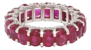 Natural 7.30 cts ruby & 0.72 cts diamond ring 14K gold