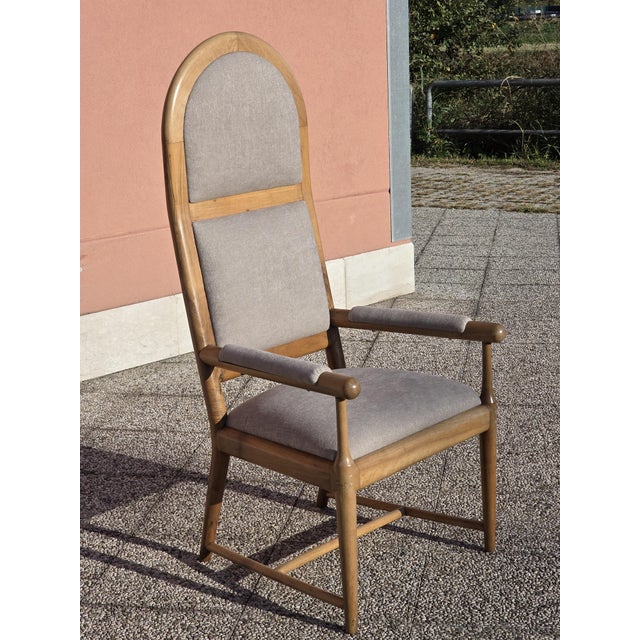 Italian High-Backed Study Chair, 1950s For Sale - Image 12 of 14
