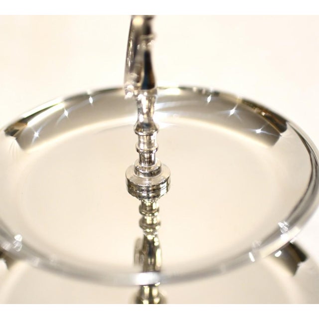 Silver Plate Cake Stand 3 Tiered Afternoon Tea For Sale - Image 6 of 13