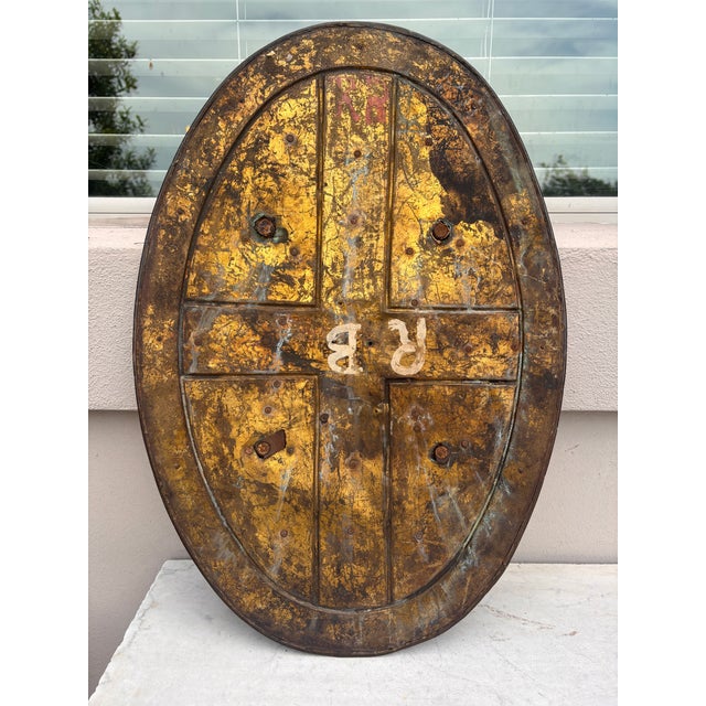19th Century Brass Shield Shaped Griffin Wall Plaque For Sale In Austin - Image 6 of 7