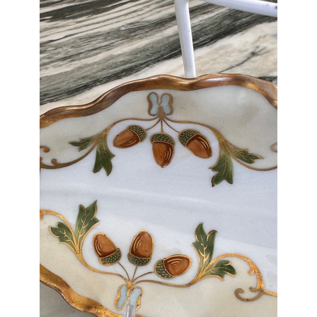Brown French 19th Century Limoges Blakeman & Henderson Acorn Candy or Nut Dish For Sale - Image 8 of 8