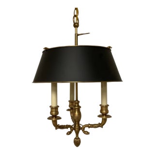 Vintage Chapman Solid Brass Bouillotte Light Fixture For Sale