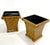 Metal 1980’s Pair Faux Tortoise Shell Planters/Cache Pots For Sale - Image 7 of 16