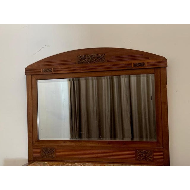 Antique Credenza with Mirror in Cherry, 1890s, Set of 2 For Sale - Image 17 of 18