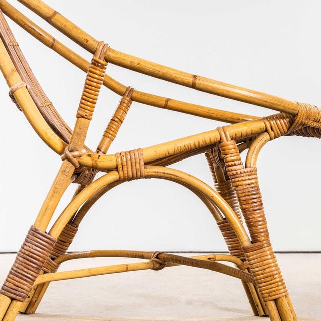 Low French Rattan Armchairs, 1960s, Set of 2 For Sale - Image 4 of 11