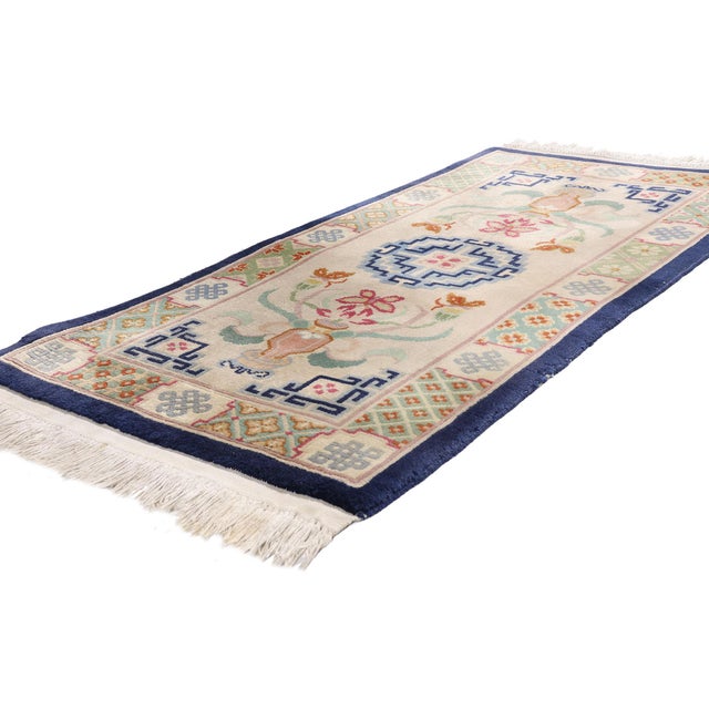 79466 Vintage Chinese Art Deco Rug, 02'03 x 04'07. The Eternal Harmony Vase: A Vintage Chinese Art Deco Masterpiece of...