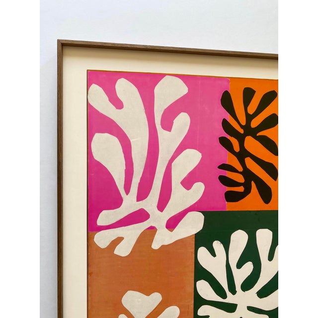 1980s Henri Matisse Vintage 1989 Modernist Lithograph Print Framed Museum Poster " Snow Flowers " 1951 For Sale - Image 5 of 18