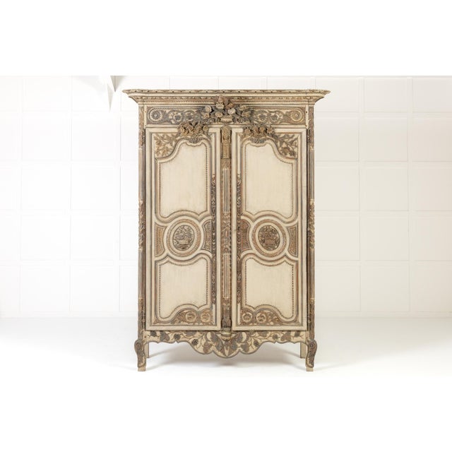 18th century french painted armoire an 18th century french painted armoire of grand and imposing scale. this armoire or...