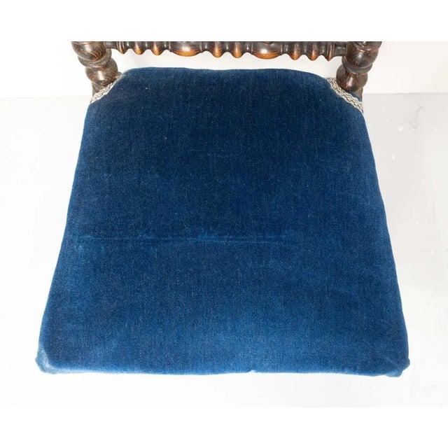 Napoleon III Chair with Turned Beech & Velvet for Child, 1880s For Sale - Image 9 of 12