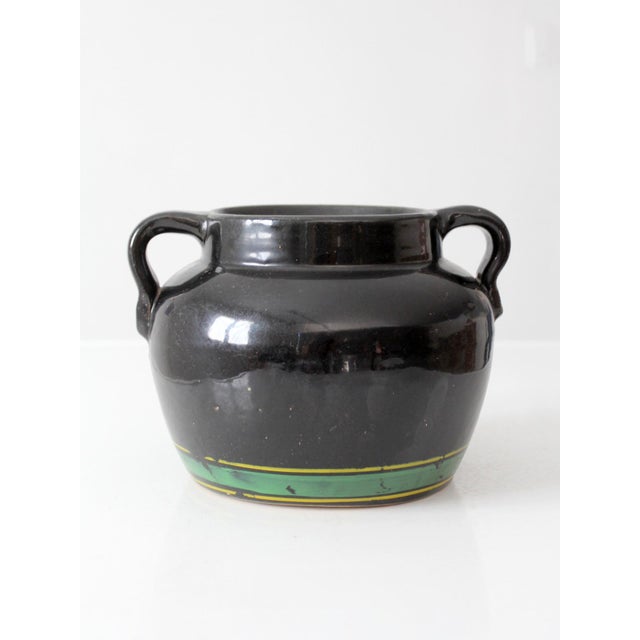 Vintage Hand Painted Floral Pottery Vase For Sale - Image 11 of 11