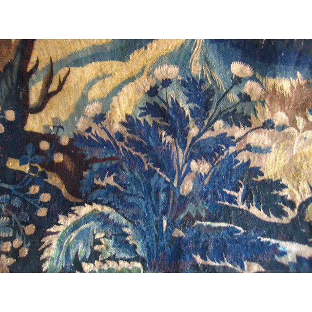 Flemish 18 Century Verdure Three Birds and Thistle Plant For Sale - Image 17 of 18