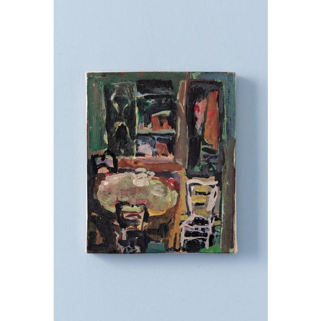 French School Artist, Interior with Table and Chairs, Oil Painting on Canvas, Mid-20th Century For Sale - Image 9 of 9