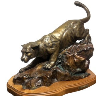 1990s "Cougar Mountain" Bronze Sculpture by Danny D. Edwards For Sale