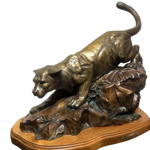 1990s "Cougar Mountain" Bronze Sculpture by Danny D. Edwards