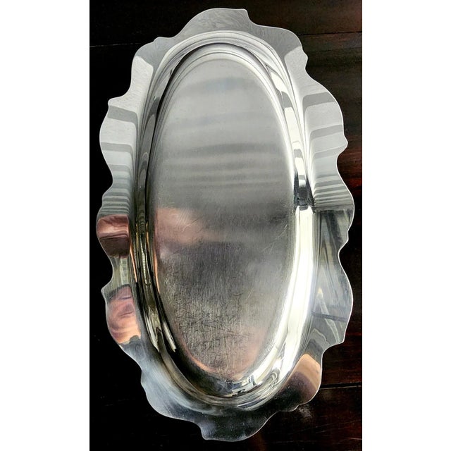 Silver Wilcox Vintage Fine Silver Plate "Joanne" Oval Serving Tray For Sale - Image 8 of 13