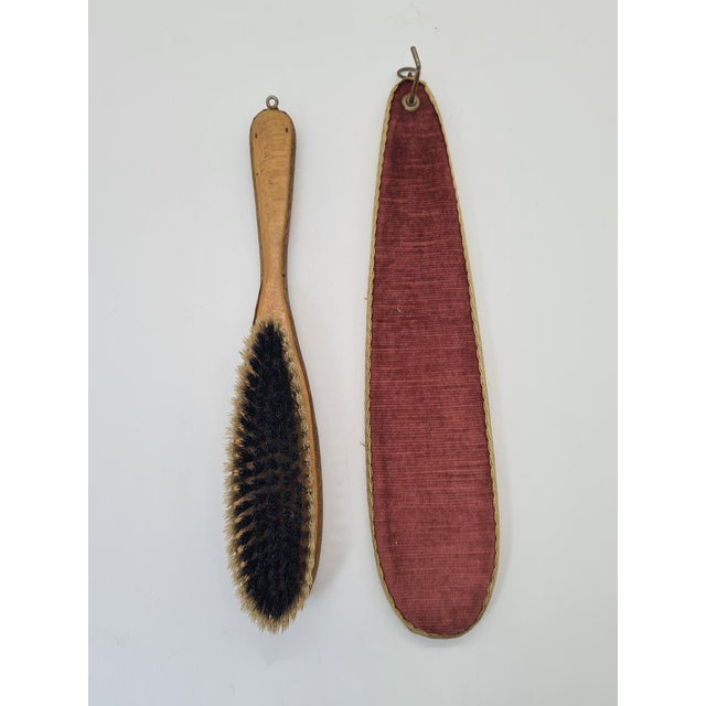 Textile Vintage Clothes Brush in Upholstered Case, 1950s-1970s For Sale - Image 7 of 10