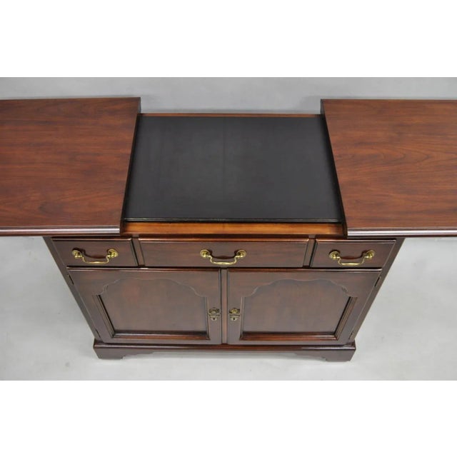 Drexel Heritage Vintage Drexel Heritage Georgian Style Cherry Wood Dry Bar Server Cabinet For Sale - Image 4 of 12