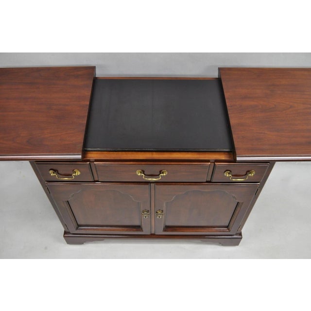 Drexel Heritage Vintage Drexel Heritge Georgian Style Cherry Wood Dry Bar Server Cabinet For Sale - Image 4 of 12