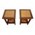 Bauer 1980s Bauer International Wood & Woven Cane Side Tables With Glass Tops - A Pair For Sale - Image 4 of 12