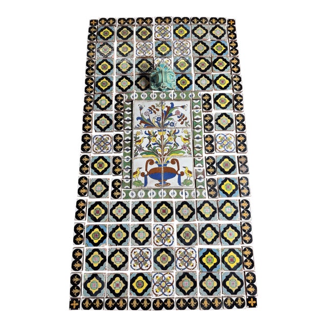 Incredibly Rare 1920s-30s Original Malibu Tile Fountain Spanish Tile Fountain For Sale