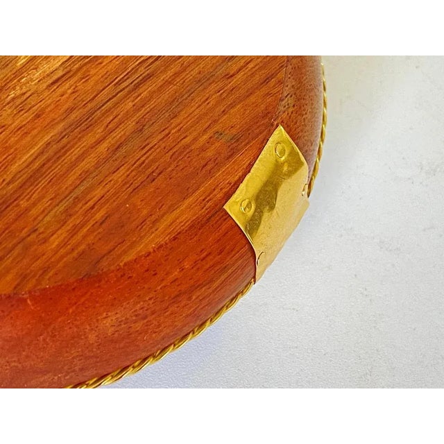 1970s Wood and Brass Ashtray in Brown and Gold, France, 1970 For Sale - Image 5 of 10