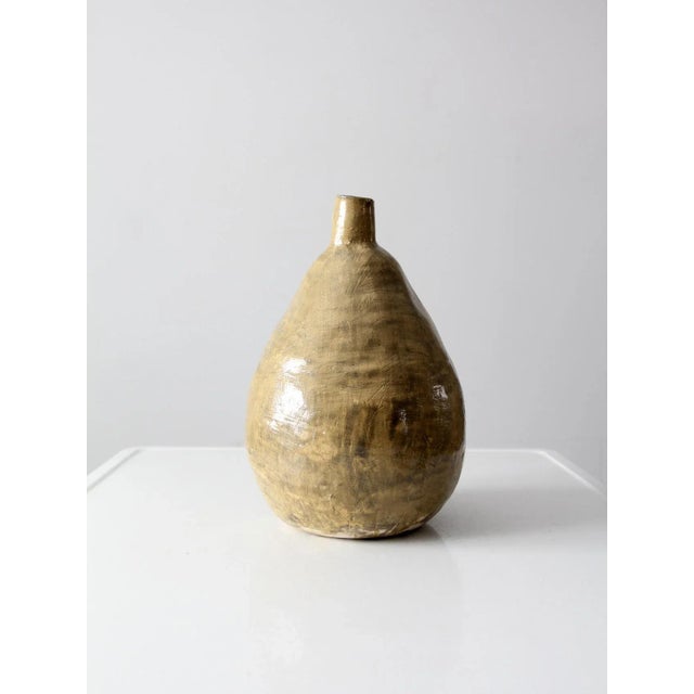 Contemporary Vintage Large Free Form Studio Pottery Vase For Sale - Image 3 of 13