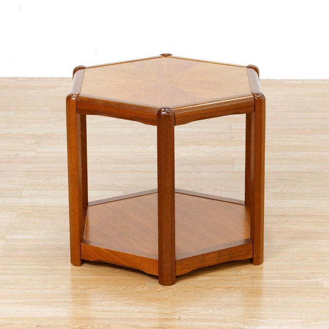 1960s Mid Century Danish Teak Octagonal Coffee Side Table For Sale - Image 4 of 8