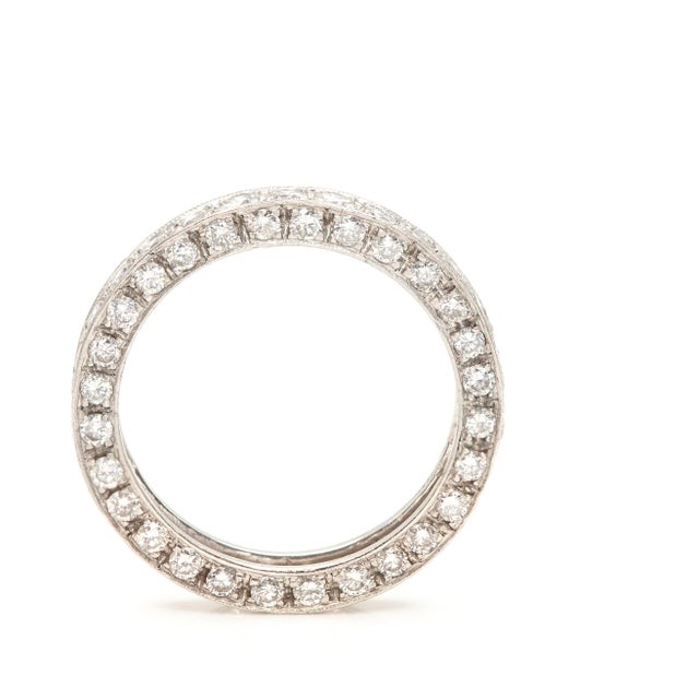 Platinum Diamond Eternity Band, Size 6 For Sale - Image 10 of 11