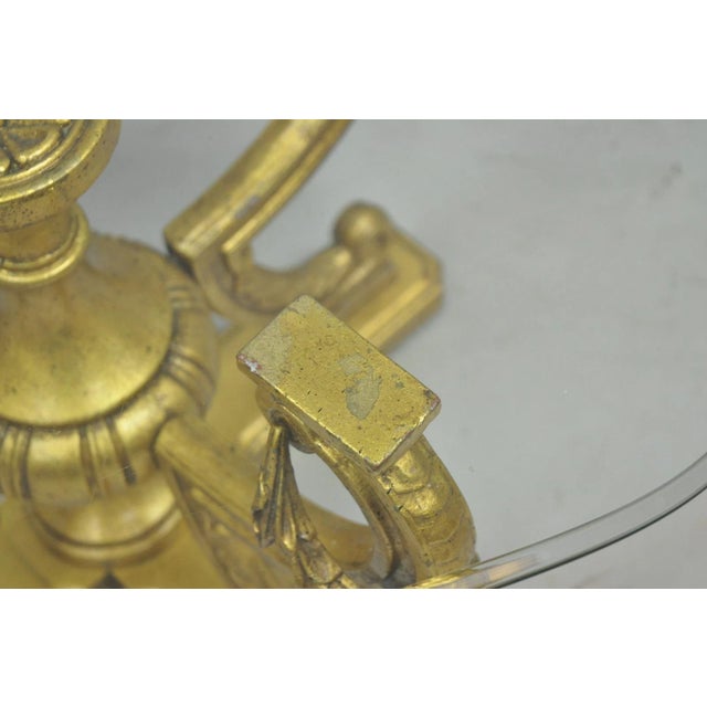Vintage Italian Hollywood Regency Gold Gilt Metal Double Pedestal Coffee Table For Sale - Image 14 of 18
