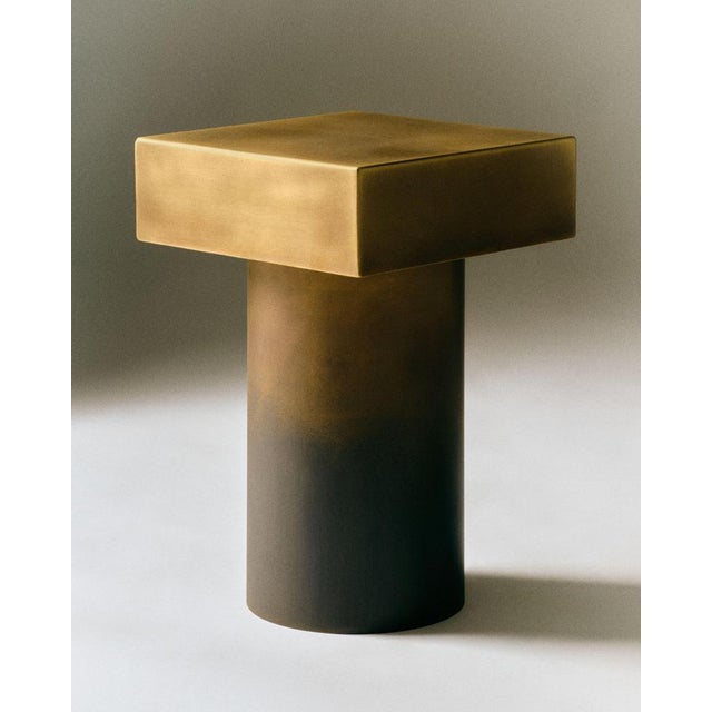 T-Stool Brass Deco Table by Zincutec For Sale - Image 6 of 7