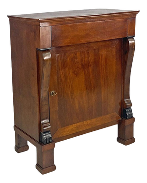Antique Italian Empire Style Wooden Cabinet with Door and Drawer, 1850s