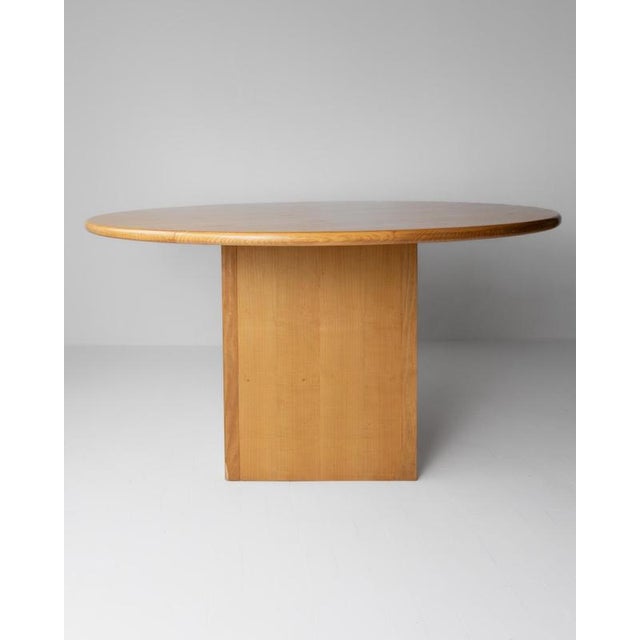 Large Vintage Italian Round Wooden Table, 1980s For Sale - Image 14 of 18
